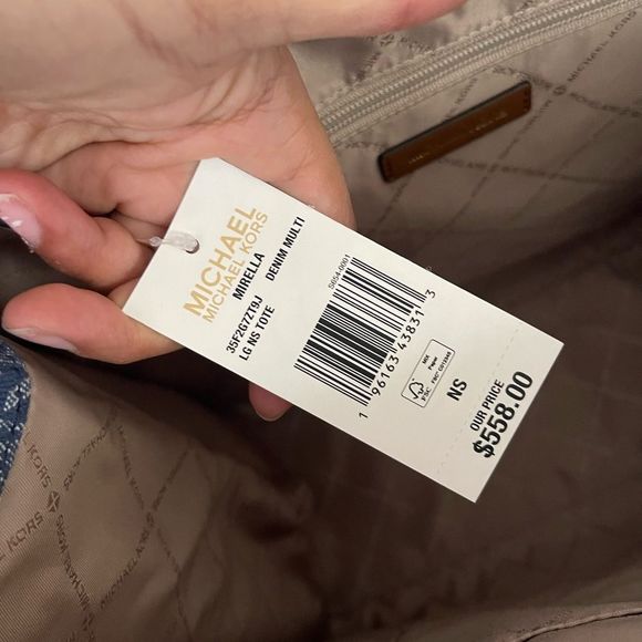 New Michael Kors miltela large tote denim multi - Picture 7 of 9